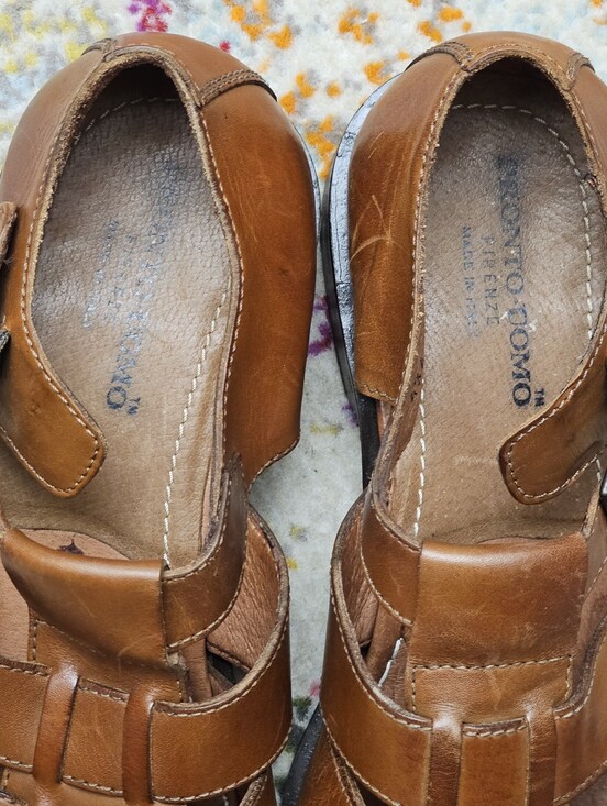 Pronto UOMO Firenza Mens Size 10 Fisherman Sandals Brown Leather Strappy main image 10